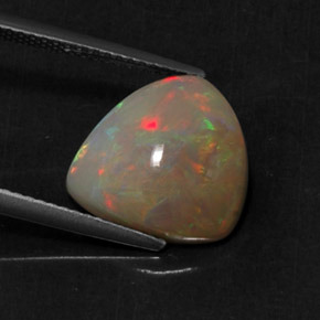 4.22캐럿 천연 멀티컬러 오팔, 트릴리언, 13.1×12.6 mm, 불투명체