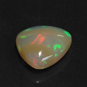 5.22캐럿 천연 멀티컬러 오팔, 투명한, 14.3×13.2 mm, 투명/반투명