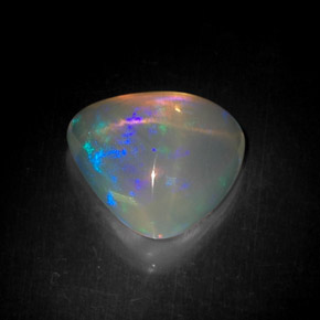 4.71캐럿 천연 멀티컬러 오팔, 트릴리언, 12.9×12.5 mm, 투명한