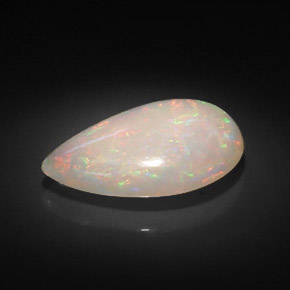 7.38캐럿 천연 멀티컬러 오팔, 배 모양, 22×13.5 mm, 불투명체