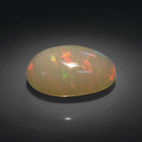 7.16캐럿 천연 멀티컬러 오팔, 투명한, 16.7×10.9 mm, 투명/반투명