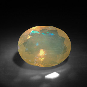 3.16캐럿 천연 멀티컬러 오팔, 타원형 컷, 13×10.1 mm, 투명한