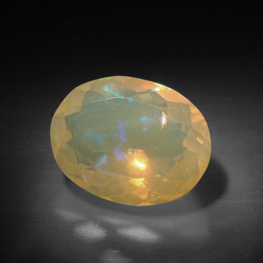 3.16캐럿 천연 멀티컬러 오팔, 타원형 컷, 13×10.1 mm, 투명한