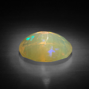 3.16캐럿 천연 멀티컬러 오팔, 타원형 컷, 13×10.1 mm, 투명한