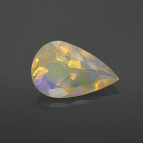 2.62캐럿 천연 멀티컬러 오팔, 배 모양, 14.3×9.2 mm, 투명한