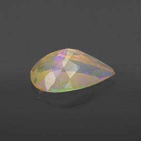 2.62캐럿 천연 멀티컬러 오팔, 배 모양, 14.3×9.2 mm, 투명한