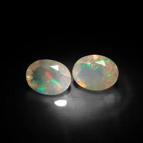 캐럿 천연 멀티컬러 오팔 보석, 투명한, 8×6.1 mm, 투명/반투명