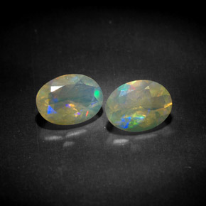 캐럿 천연 멀티컬러 오팔 보석, 투명한, 8.1×6.1 mm, 투명/반투명