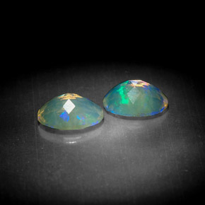 캐럿 천연 멀티컬러 오팔 보석, 투명한, 8.1×6.1 mm, 투명/반투명