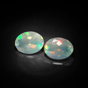 캐럿 천연 멀티컬러 오팔 보석, 투명한, 8×6 mm, 투명/반투명