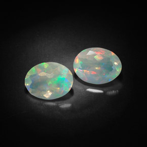 캐럿 천연 멀티컬러 오팔 보석, 투명한, 8×6 mm, 투명/반투명