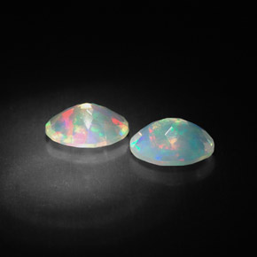 캐럿 천연 멀티컬러 오팔 보석, 투명한, 8×6 mm, 투명/반투명