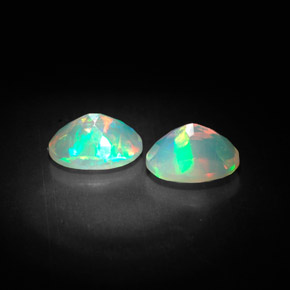 캐럿 천연 멀티컬러 오팔 보석, 투명한, 8×6.1 mm, 투명/반투명