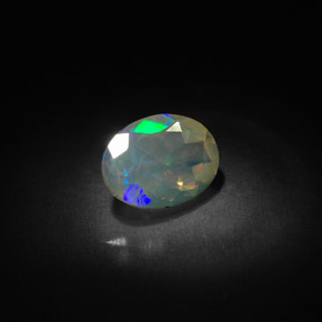 0.83캐럿 천연 멀티컬러 오팔, 투명한, 8.2×6.1 mm, 투명/반투명
