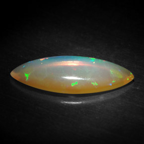 1.19캐럿 천연 멀티컬러 오팔, 투명한, 15.8×6.4 mm, 투명/반투명