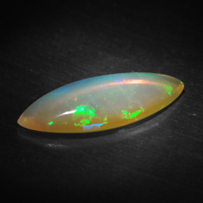 1.19캐럿 천연 멀티컬러 오팔, 투명한, 15.8×6.4 mm, 투명/반투명