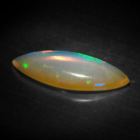 1.19캐럿 천연 멀티컬러 오팔, 투명한, 15.8×6.4 mm, 투명/반투명