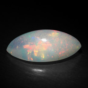 1.70캐럿 천연 멀티컬러 오팔, 투명한, 14.1×7 mm, 투명/반투명