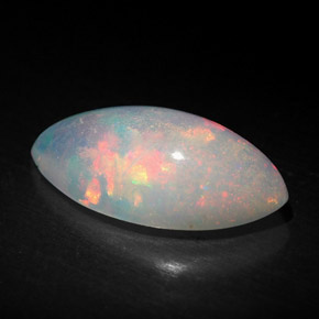 1.70캐럿 천연 멀티컬러 오팔, 투명한, 14.1×7 mm, 투명/반투명