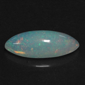 1.56캐럿 천연 멀티컬러 오팔, 투명한, 14.7×6 mm, 투명/반투명