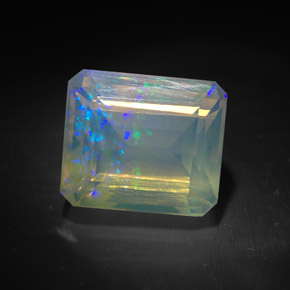 2.06캐럿 천연 멀티컬러 오팔, 투명한, 8.6×7.4 mm, 투명/반투명