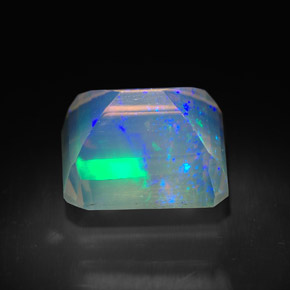 2.06캐럿 천연 멀티컬러 오팔, 투명한, 8.6×7.4 mm, 투명/반투명