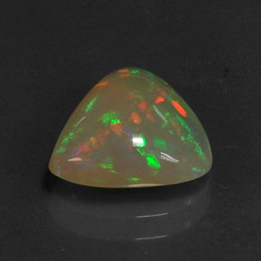 1.86캐럿 천연 멀티컬러 오팔, 투명한, 10.5×10.3 mm, 투명/반투명