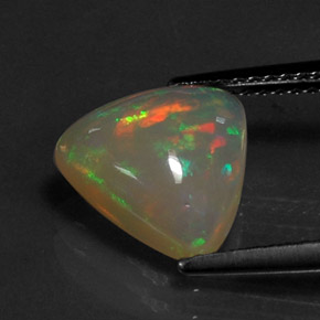 1.86캐럿 천연 멀티컬러 오팔, 투명한, 10.5×10.3 mm, 투명/반투명