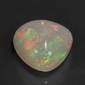 3.21캐럿 천연 멀티컬러 오팔, 투명한, 11.3×10.8 mm, 투명/반투명