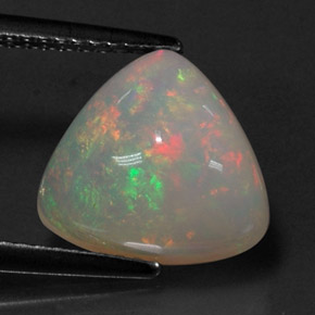 3.21캐럿 천연 멀티컬러 오팔, 투명한, 11.3×10.8 mm, 투명/반투명