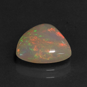 1.68캐럿 천연 멀티컬러 오팔, 투명한, 10.6×10.1 mm, 투명/반투명
