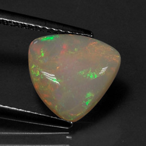1.68캐럿 천연 멀티컬러 오팔, 투명한, 10.6×10.1 mm, 투명/반투명