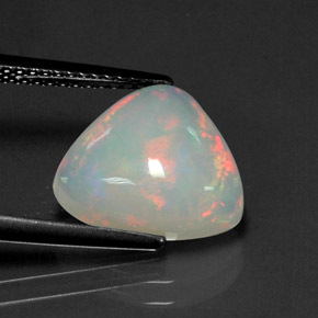 3.19캐럿 천연 멀티컬러 오팔, 투명한, 12.6×11.3 mm, 투명/반투명