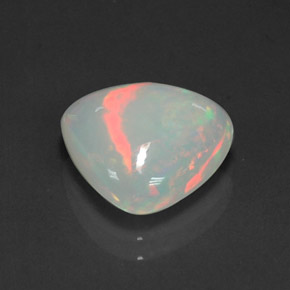 3.19캐럿 천연 멀티컬러 오팔, 투명한, 12.6×11.3 mm, 투명/반투명