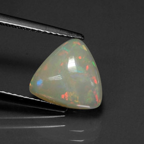 2.02캐럿 천연 멀티컬러 오팔, 투명한, 10.7×10 mm, 투명/반투명