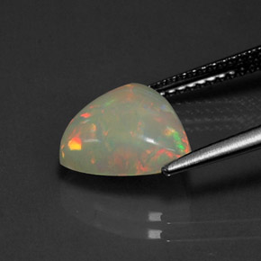 2.02캐럿 천연 멀티컬러 오팔, 투명한, 10.7×10 mm, 투명/반투명