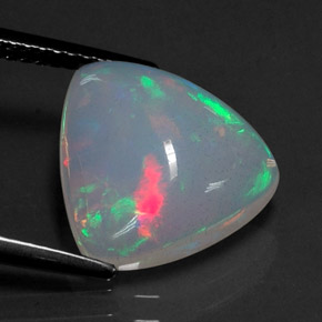 3.40캐럿 천연 멀티컬러 오팔, 투명한, 13.1×12.6 mm, 투명/반투명