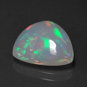 3.40캐럿 천연 멀티컬러 오팔, 투명한, 13.1×12.6 mm, 투명/반투명