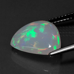 3.40캐럿 천연 멀티컬러 오팔, 투명한, 13.1×12.6 mm, 투명/반투명