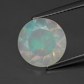 1.84캐럿 천연 멀티컬러 오팔, 투명한, 10.46 mm, 투명/반투명