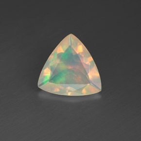 1.06캐럿 천연 멀티컬러 오팔, 트릴리언, 9.6×9.1 mm, 투명한