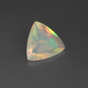 1.06캐럿 천연 멀티컬러 오팔, 트릴리언, 9.6×9.1 mm, 투명한