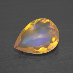 1.75캐럿 천연 멀티컬러 오팔, 배 모양, 11.5×8.4 mm, 투명한