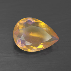 1.75캐럿 천연 멀티컬러 오팔, 배 모양, 11.5×8.4 mm, 투명한