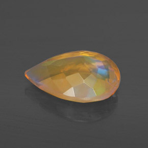 1.75캐럿 천연 멀티컬러 오팔, 배 모양, 11.5×8.4 mm, 투명한