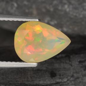 1.57캐럿 천연 멀티컬러 오팔, 배 모양, 11×8 mm, 투명한