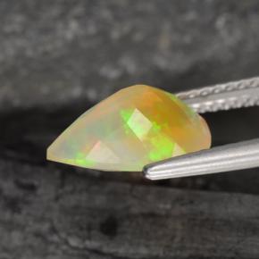 1.57캐럿 천연 멀티컬러 오팔, 배 모양, 11×8 mm, 투명한