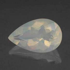 2.21캐럿 천연 멀티컬러 오팔, 배 모양, 13.2×8.2 mm, 투명한