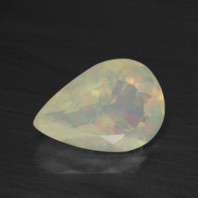 1.85캐럿 천연 멀티컬러 오팔, 배 모양, 11.9×8.3 mm, 투명한