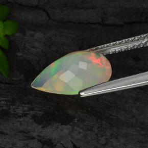 1.28캐럿 천연 옐로우 오팔, 배 모양, 11×7.9 mm, 투명한